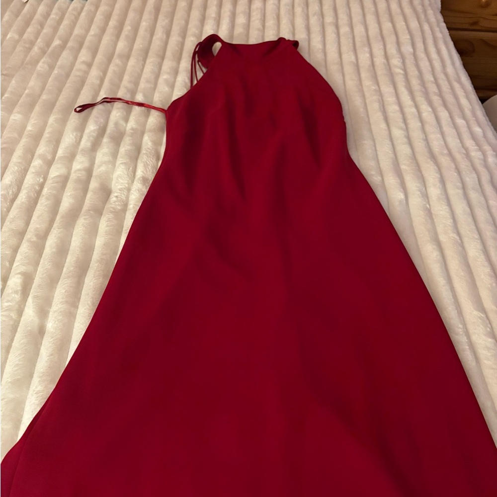 Elegant Red  Halter Dress